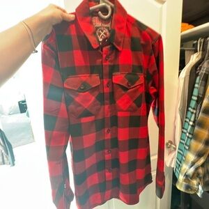 Red and Black Plaid Men's Shirt
